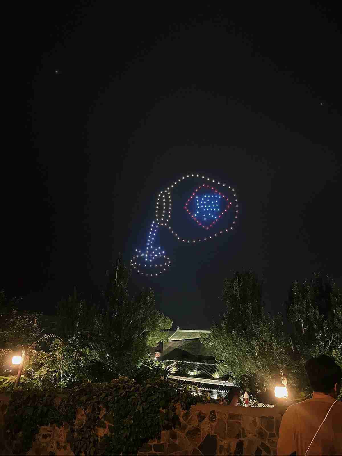 A drone show in Gubei Water Town