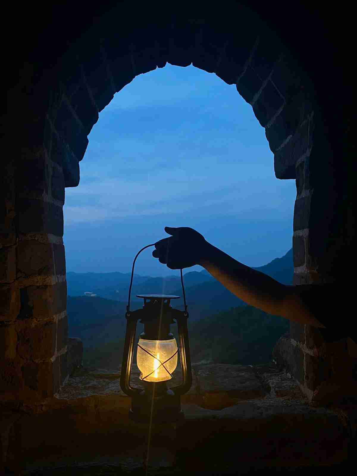 Coal lamp at Simatai Great Wall